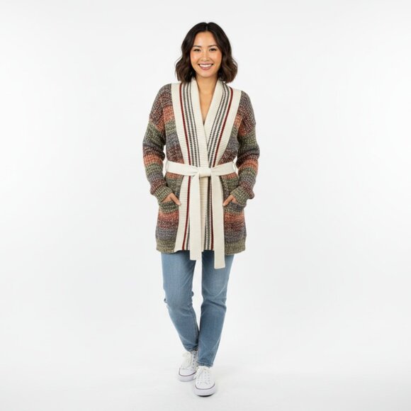Biba Multicolor Knit Belted Cardigan – Size M - Picture 1 of 9